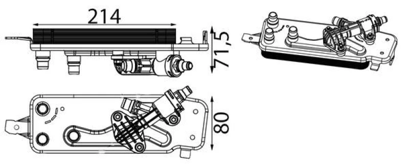 Image of MAHLE CLC 90 000S Oil Cooler, automatic transmission LX 2117.jpg with gaskets/seals Oil Cooler,automatic transmission (1047)
