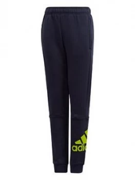 adidas Boys Badge Of Sportpant Fleece, Navy, Size 15-16 Years