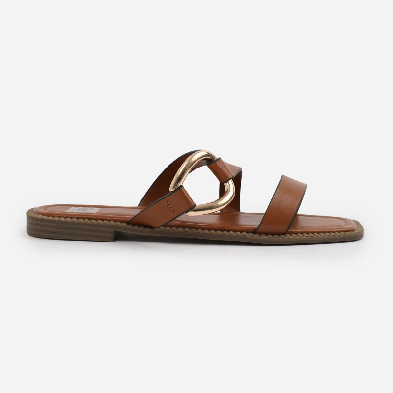 Image of Wheres That From Wheres That From Tan PU Jaime Flatform Sandal - Brown Brown 8
