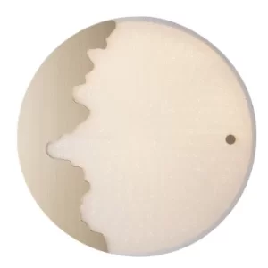 Image of Chic LED Dimmable Round Flush Decorative Ceiling Lamp, White Gold, Voice Control, 3000- 4000-6000K