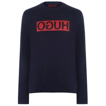 Image of Hugo Boss Dicago Reverse Logo Sweatshirt Navy Size L Men