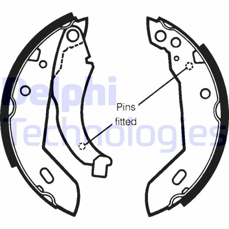 Image of DELPHI Brake Shoe Set DELPHI LS1250
