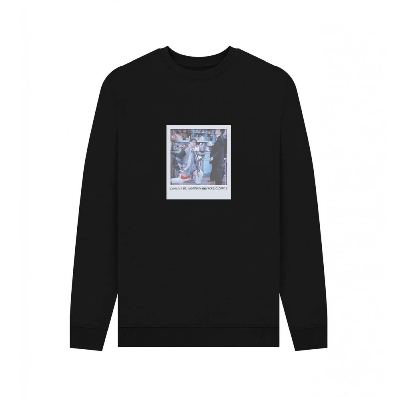 Image of Friends Mens Could I Be Wearing Anymore Clothes Sweatshirt in Black Size: Small Black Male S