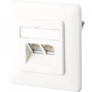 image of Network outlet Flush mount Insert with main panel and frame Unequipped