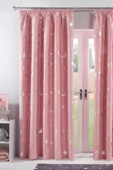 Image of Pair of Galaxy Star Pencil Pleat Blackout Curtains