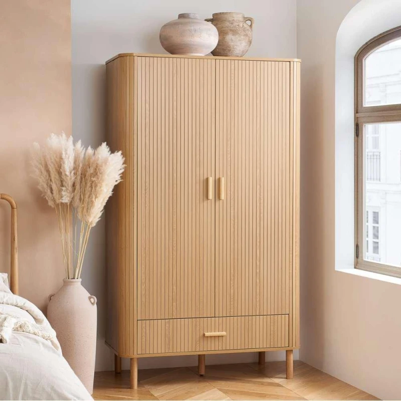 Image of Birlea Axel Oak 2 Door 1 Drawer Wardrobe