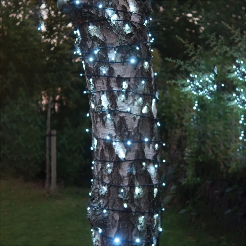 Image of EAGLE-CON 10m Easy-Connect Cool White 80 LED String Lights With Interconnectable Black Rubber Cable ELV-457786