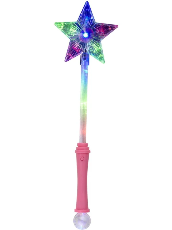 Image of Smiffys Star Wand with Disco Ball Pink unisex