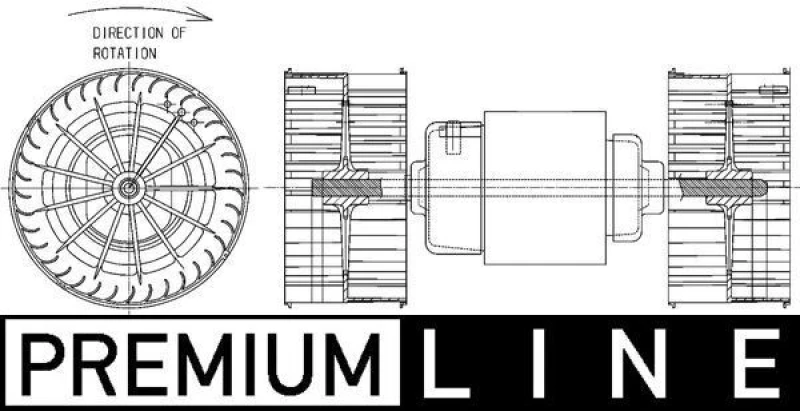 Image of MAHLE AB 152 000P Blower Motor for vehicles with automatic climate control, for left-hand drive vehicles Interior Blower (2669)