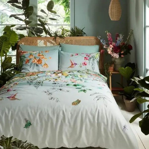 Image of Graham & Brown Ethereal Flora Duvet Set, Super King, Dawn