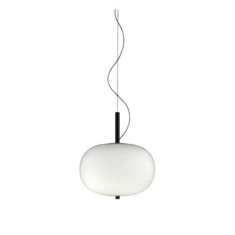 Image of LEDS-C4 Grok Ilargi - LED Globe Ceiling Pendant Dark Ash Matt White Phase Cut Dimming 32cm 1315lm 2700K 8435526846276