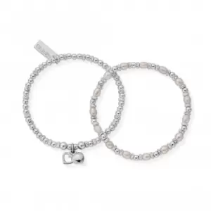 Image of Confetti Falls Silver Forever Love Pearl 18cm Set SBSETFOREVER18