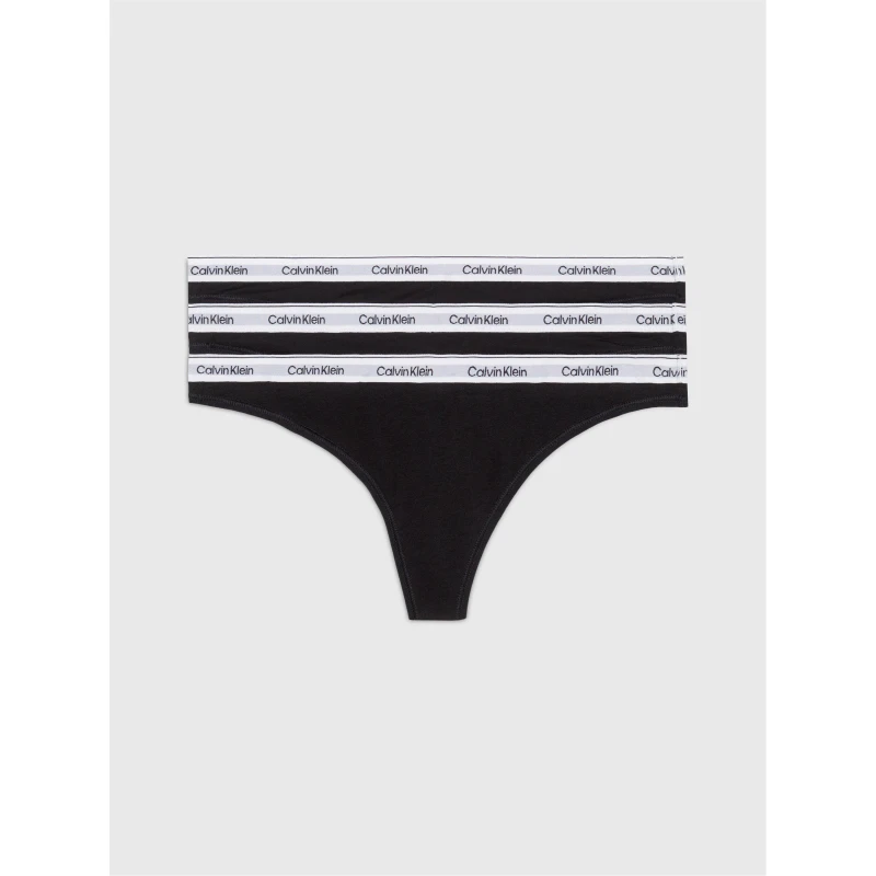 Image of Calvin Klein Modern Three-Pack Logo Stretch-Jersey Thongs - XS Black Underwear and Nightwear female 000QD5209EUB1 XS
