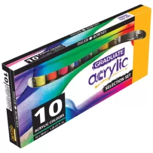 Image of Daler Rowney Graduate Acrylic Paint Introduction Set 10 x 38ml