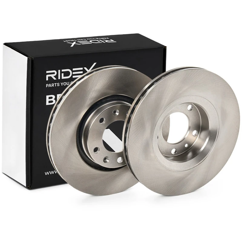 Image of RIDEX 82B0977 Brake disc Front Axle, Vented, Cast Iron, Uncoated, Untreated, without bolts/screws Cast Iron Brake Disc (82)