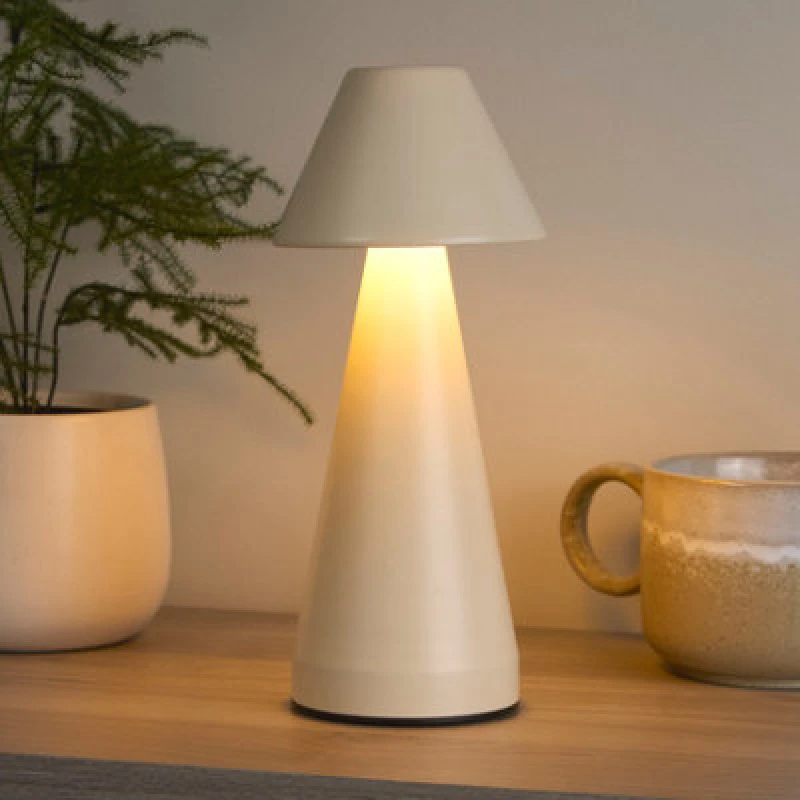 Image of SO'HOME Rechargeable Cone Table Lamp cream ONE SIZE
