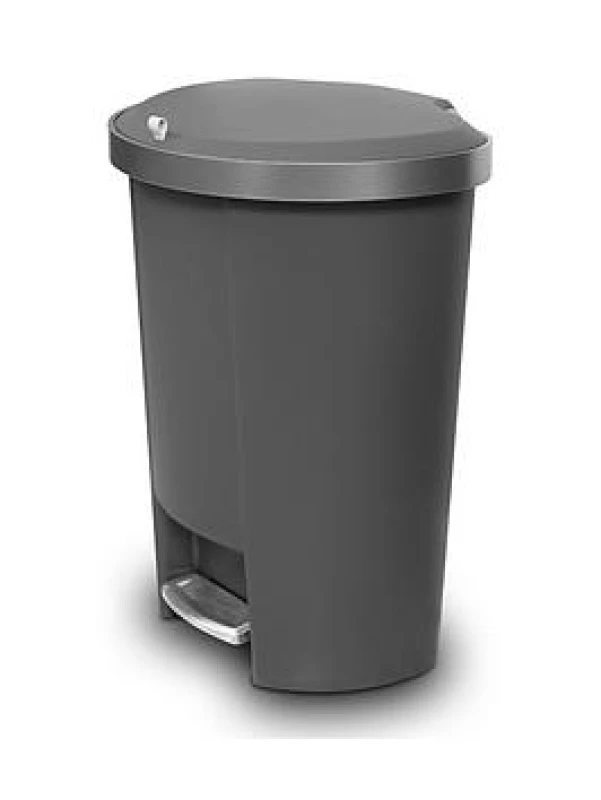 Image of Addis Mode 50Ltr Semi D Shape Plastic Pedal Bin - Grey Grey WGXE3 Unisex