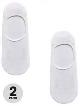 Image of Hugo Boss 2 Pack Shoe Liner Socks White Size 43-44