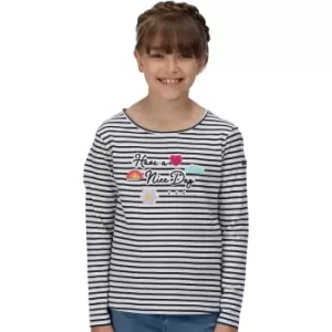 Image of Regatta Girls Clarabee Coolweave Cotton Long Sleeve Top 5-6 Years- Chest 23-24, (59-61cm)