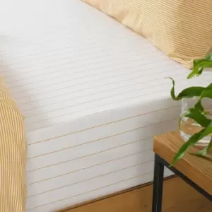 Image of The Linen Yard Holbury Ochre Stripe 100% Cotton Fitted Sheet Yellow and White
