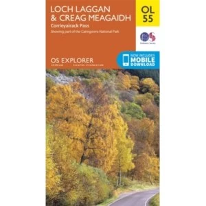 Image of Loch Laggan & Creag Meagaidh, Corrieyairack Pass by Ordnance Survey (Sheet map, folded, 2015)