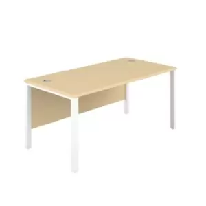 Image of Tc 1400 x 600 Goal Post Rectangular Desk Maple-White