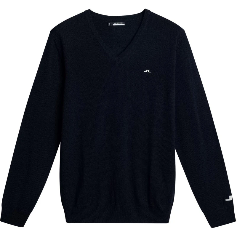 Image of J Lindeberg Mens Junior.Lind Lymn Knitted Crew Neck Jumper Navy male Small
