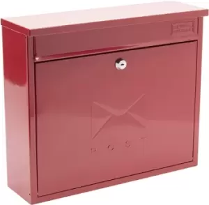 Sterling Elegance Galvanised Steel Wall Mounted Postbox, Red