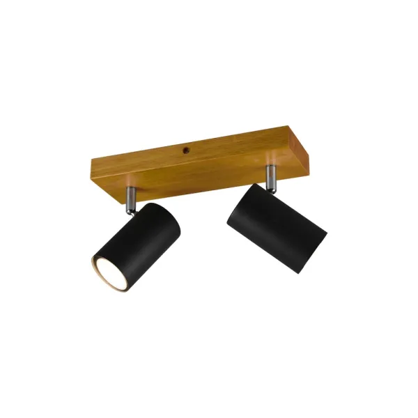 Image of Marley II Modern 2 Light Twin Ceiling Spotlight Black Matt