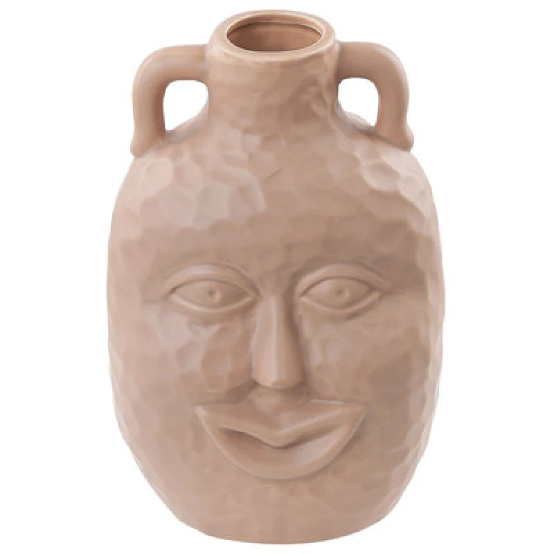 Image of Beliani Flower Vase Veria Ceramic 26cm Sand Beige