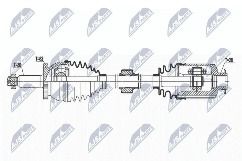 Image of NTY NPW-HY-575 Drive shaft Front Axle Right Drive Shaft (13)