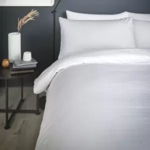 Image of Ravenna Woven Textured Check Easy Care Duvet Cover Set, White, Double - Serene