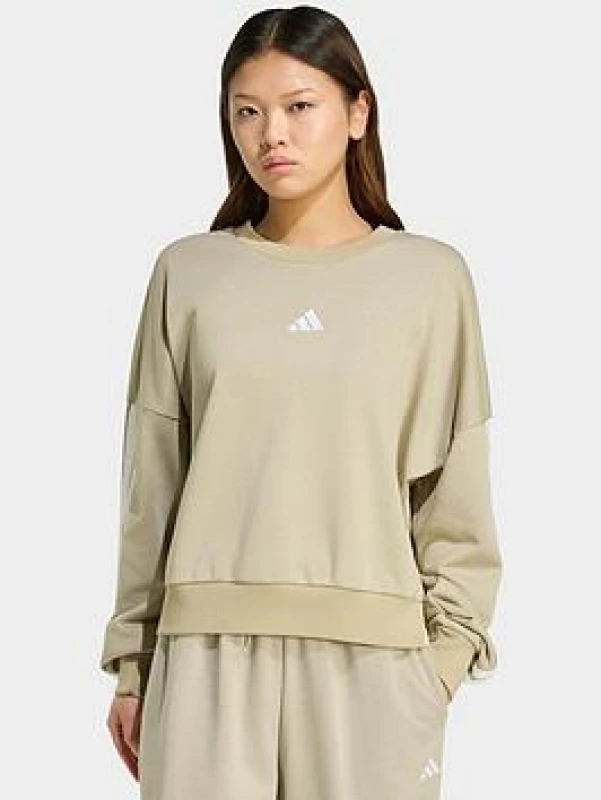 Image of Adidas Sweatshirt woman adidas Essentials French 3-Stripes Marron Female XS