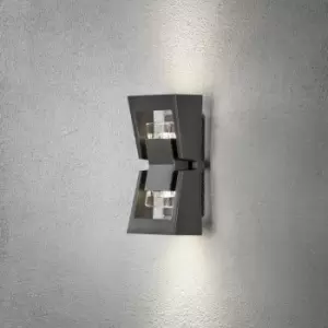 Image of Potenza Outdoor Small Modern Up Down Wall Light, Anthracite GU10, IP54