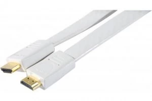 image of 1m High Speed HDMI Flat White Cable