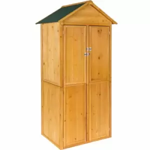 image of Tectake Garden Storage Shed With A Pitched Roof Brown