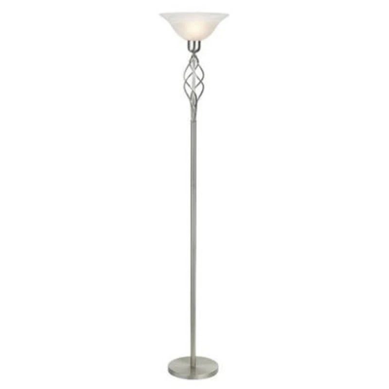 Image of Happy Homewares Classic Knot Twist Floor Lamp Uplighter In Satin Chrome