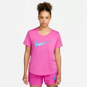 image of Nike One Dri-FIT Swoosh Womens Short-Sleeved Top - Pink