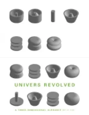 Image of univers revolved a three dimensional alphabet