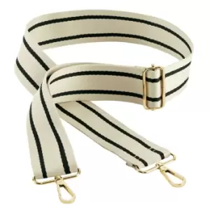 Bagbase Boutique Striped Adjustable Bag Strap (One Size) (Oyster/Black)