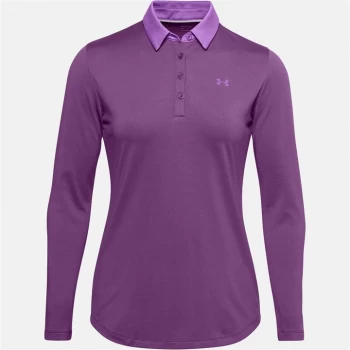 image of Urban Armor Gear Long Sleeve Signature Pique Polo Shirt Ladies - Purple