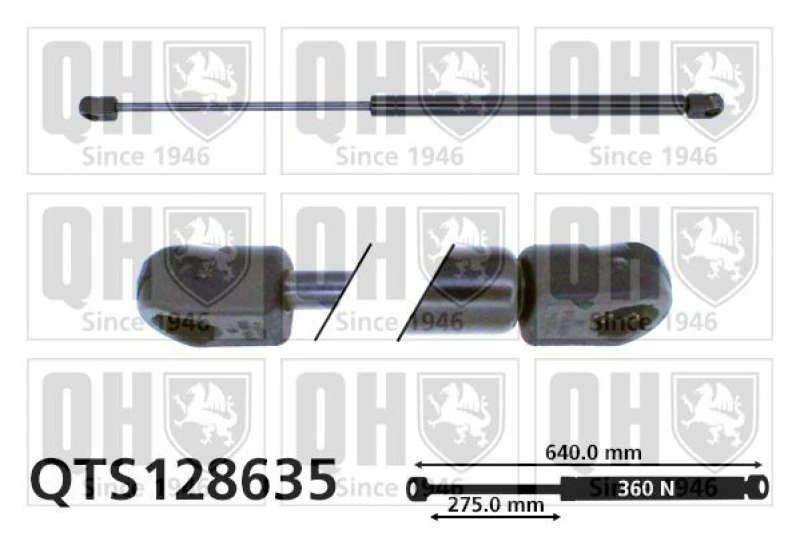 Image of QUINTON HAZELL Tailgate strut QUINTON HAZELL QTS128635