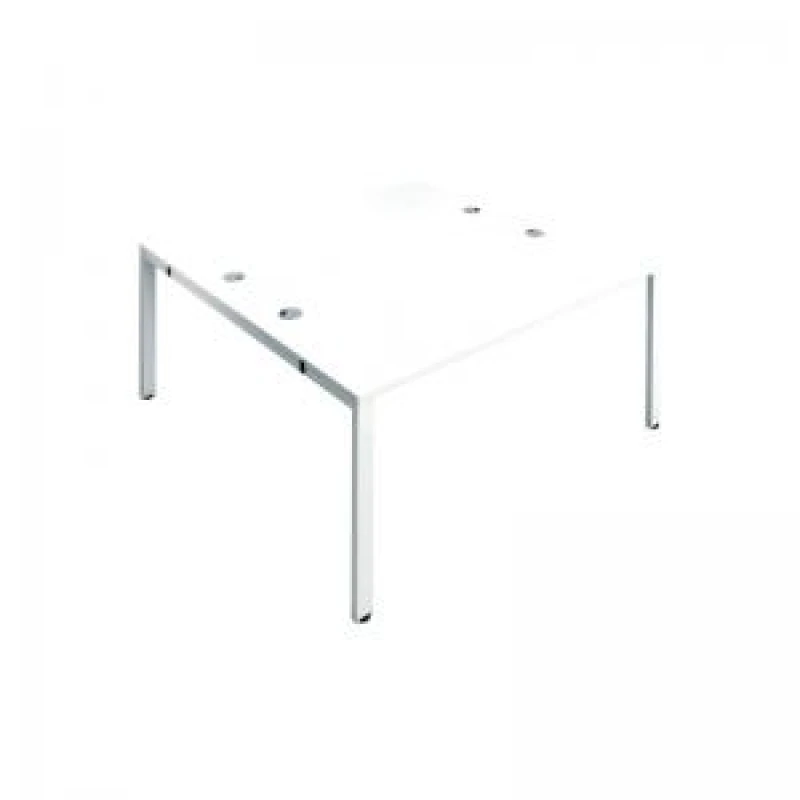 Image of Jemini 2 Person Bench Desk 1400x1600x730mm White/White KF809050