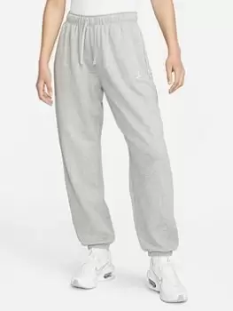 Image of Nike NSW Club Fleece Mid Rise Oversized Joggers - Dark Grey Heather, Size XL, Women