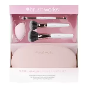 image of brushworks Travel Makeup Brush & Sponge Set 5 pcs