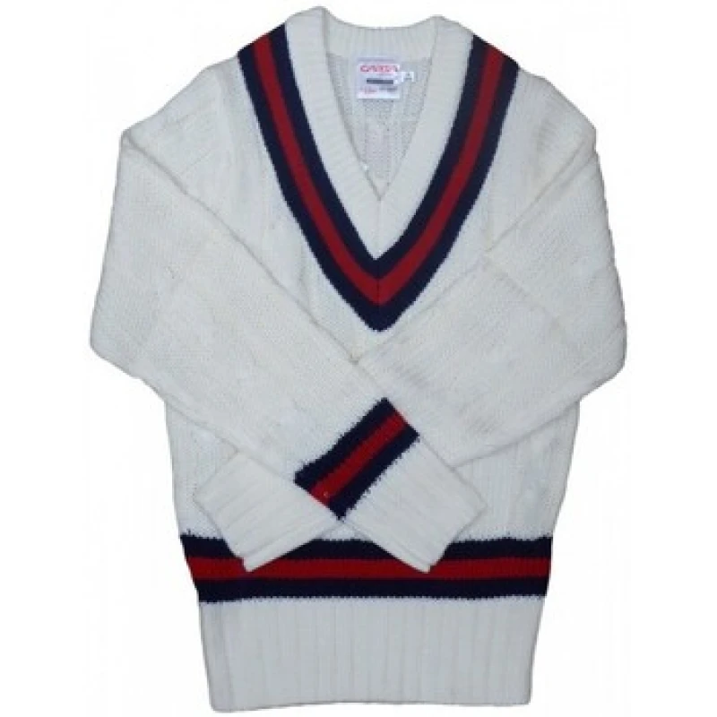 Image of Carta Sport Carta Sport Men Cricket Jumper in Off White Size: large Off White L Male 5063107212689