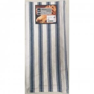 image of Daily Dining 3 Pack Lux Denim Tea Towels - Denim