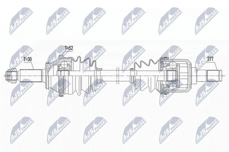 Image of NTY NPW-HY-601 Drive shaft Rear Axle Right Drive Shaft (13)