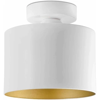 Image of Faro Janet - 1 Light Semi Flush Ceiling Light White, Gold, E27