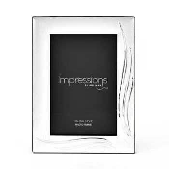 Image of Satin S/P Photo Frame - Grass Blade Design Side/Bottom 4"x6"